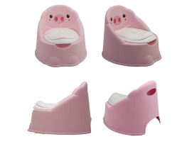 LuvLap Wee Piggy Baby Potty Training Seat with Lid (Pink)